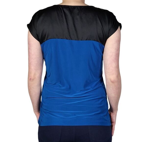 The Limited Blue And Black Color Block Short Sleeve Top - Picture 4 of 6